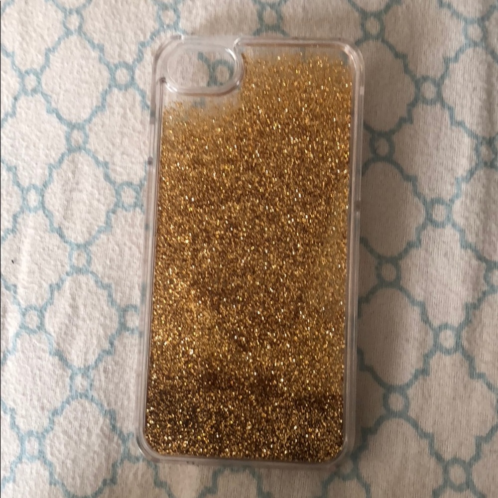 iPhone 7 waterfall gold glitter case